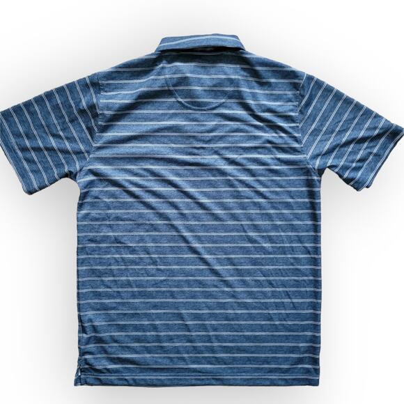 Pebble Beach Dry-Luxe Performance Striped Blue Short Sleeve Polo Men Sz M - Picture 3 of 5
